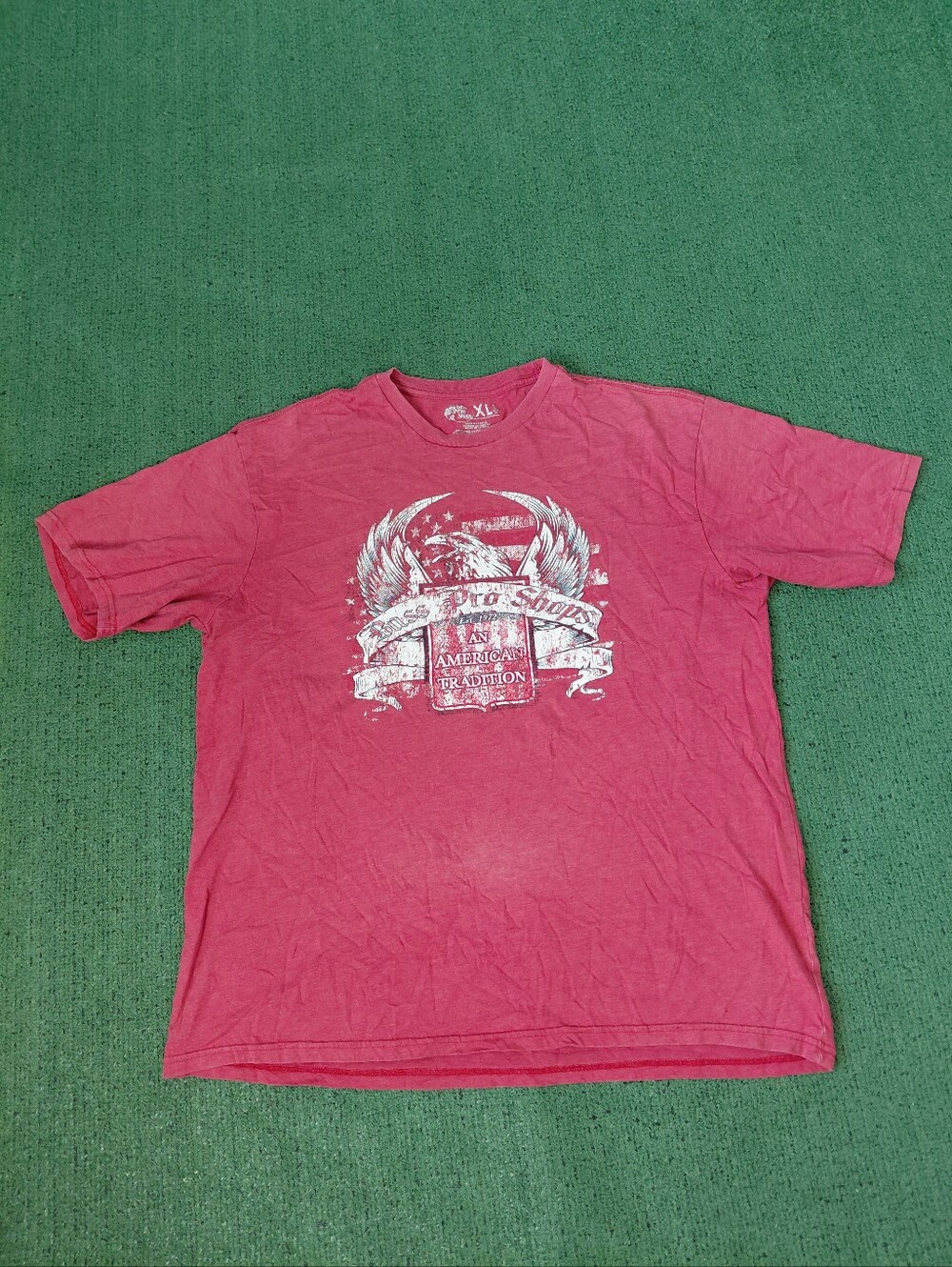 Bass Pro Shops An American Tradition Eagle Patriotic USA Red T Shirt Sz XL